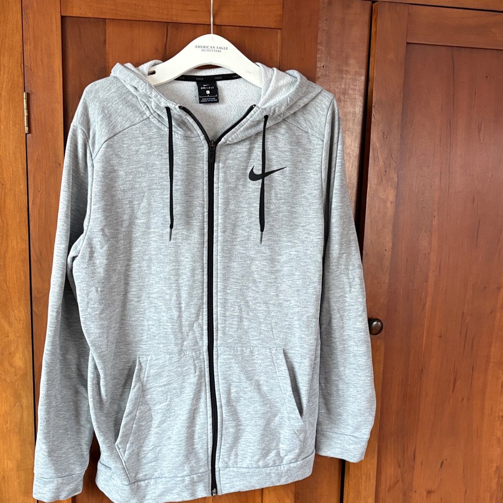 Nike Heather Gray Hoodie with Black Accents